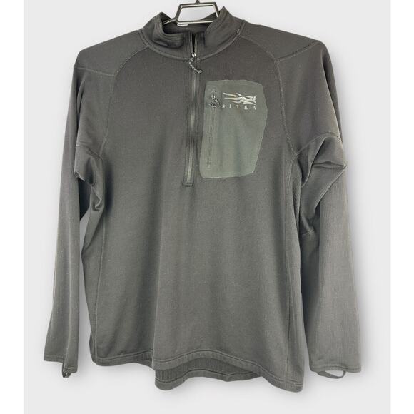 Sitka Gear Core Midweight Zip-T Fleece Half Zip Chest Pocket Black Men's Size XL - Picture 10 of 12